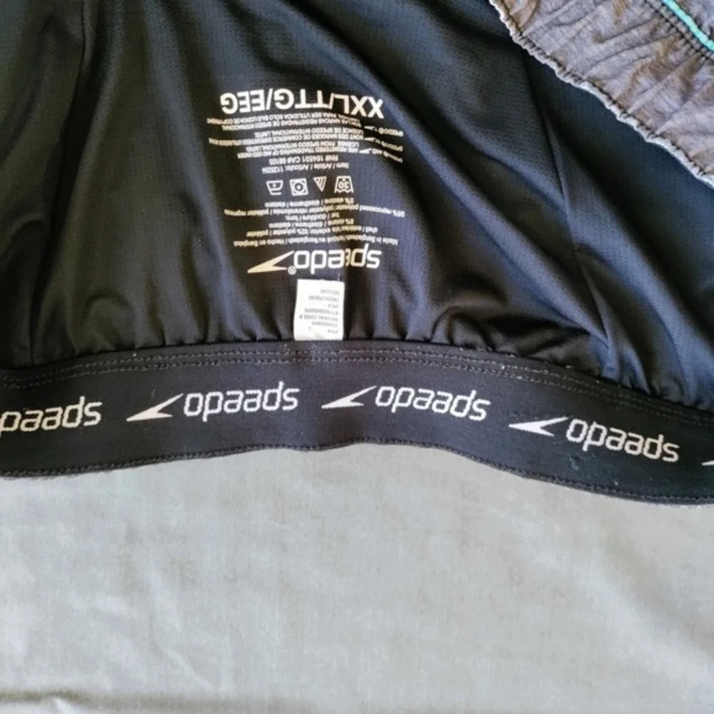 Speedo Men XXL/TTG Striped Drawstring Lined Swim Trunk Hybrid Beach Vacation Y2K